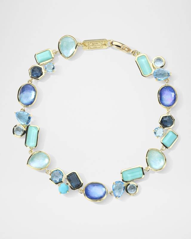 18K Rock Candy Stone Cluster Flexible Bracelet in Waterfall